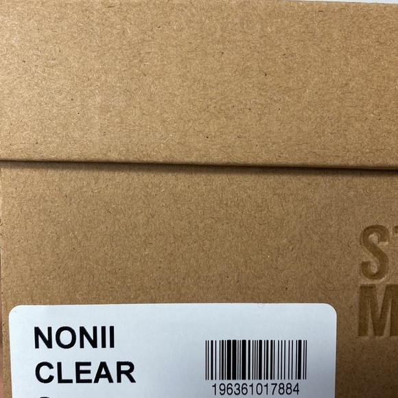 Steve Madden Nonii clear jelly sandals square toe pearl detail NIB - Picture 5 of 5